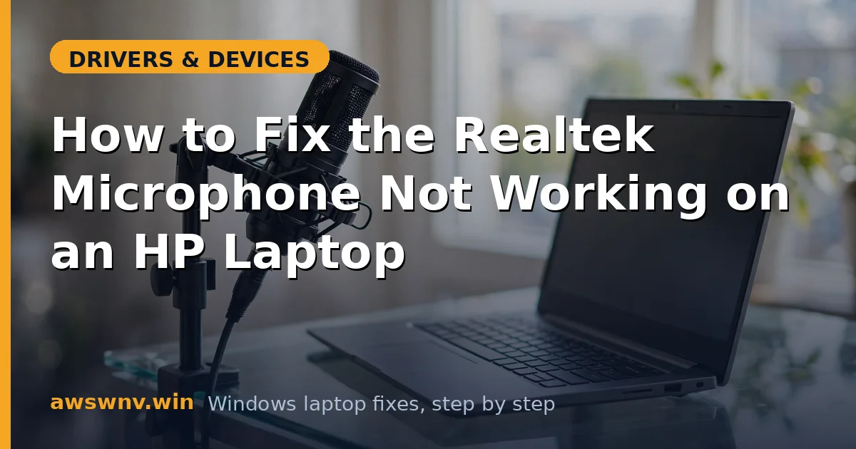 How to Fix the Realtek Microphone Not Working on an HP Laptop