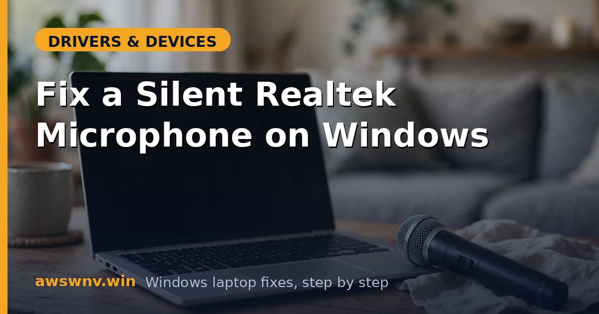 Fix a Silent Realtek Microphone on Windows