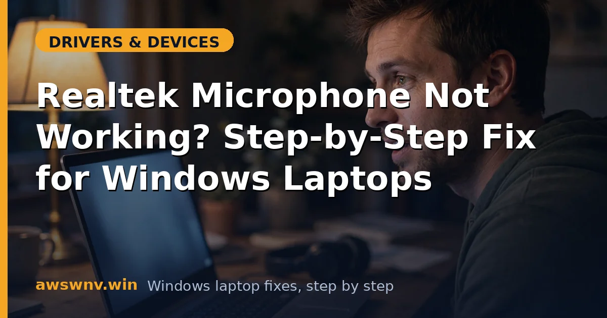 Realtek Microphone Not Working? Step-by-Step Fix for Windows Laptops