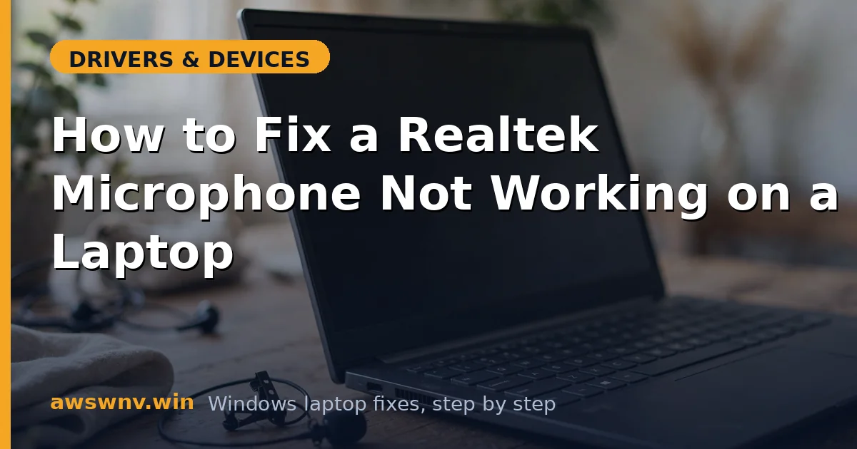How to Fix a Realtek Microphone Not Working on a Laptop