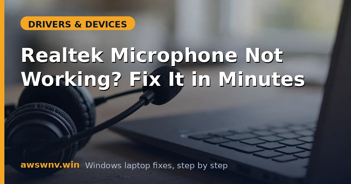 Realtek Microphone Not Working? Fix It in Minutes
