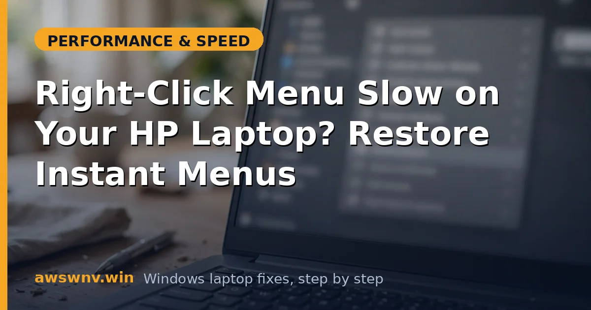 Right-Click Menu Slow on Your HP Laptop? Restore Instant Menus