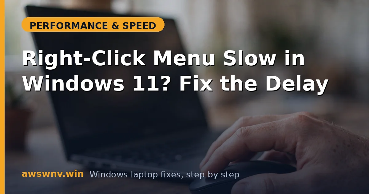 Right-Click Menu Slow in Windows 11? Fix the Delay
