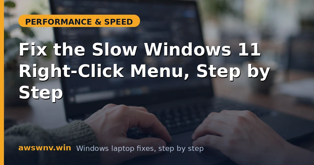Fix the Slow Windows 11 Right-Click Menu, Step by Step
