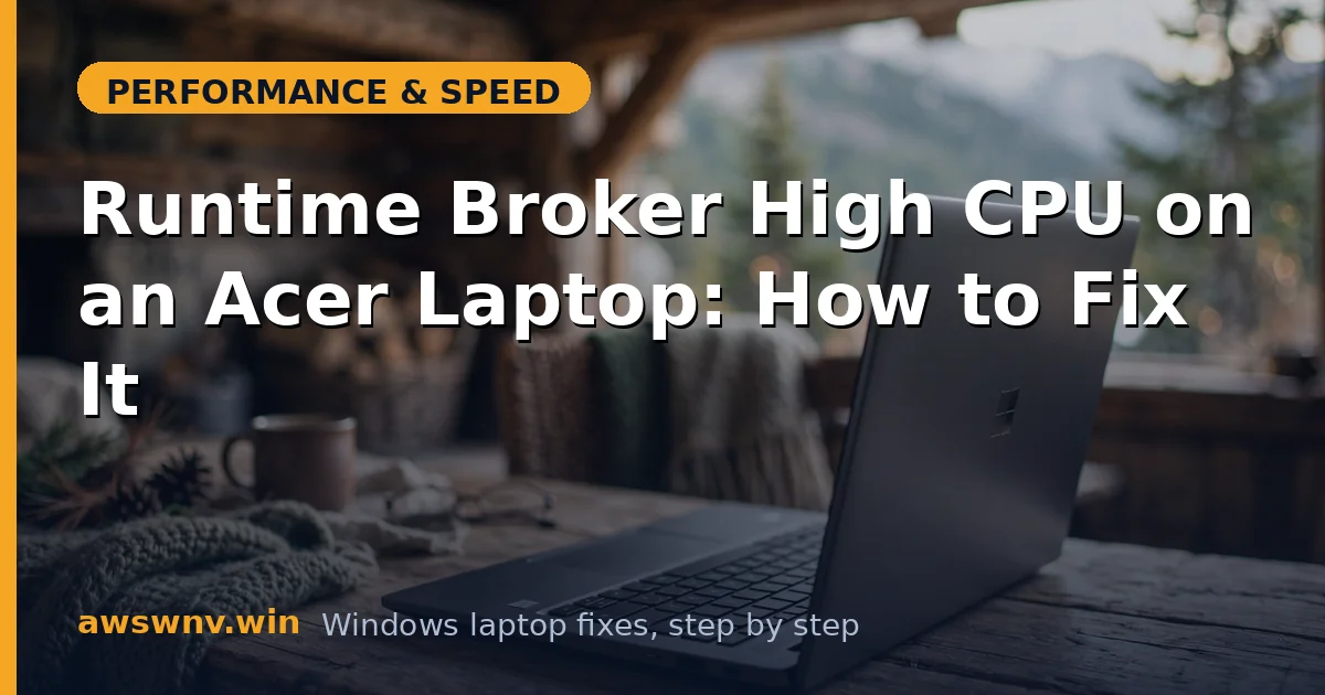 Runtime Broker High CPU on an Acer Laptop: How to Fix It