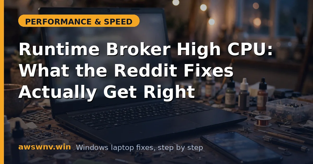 Runtime Broker High CPU: What the Reddit Fixes Actually Get Right