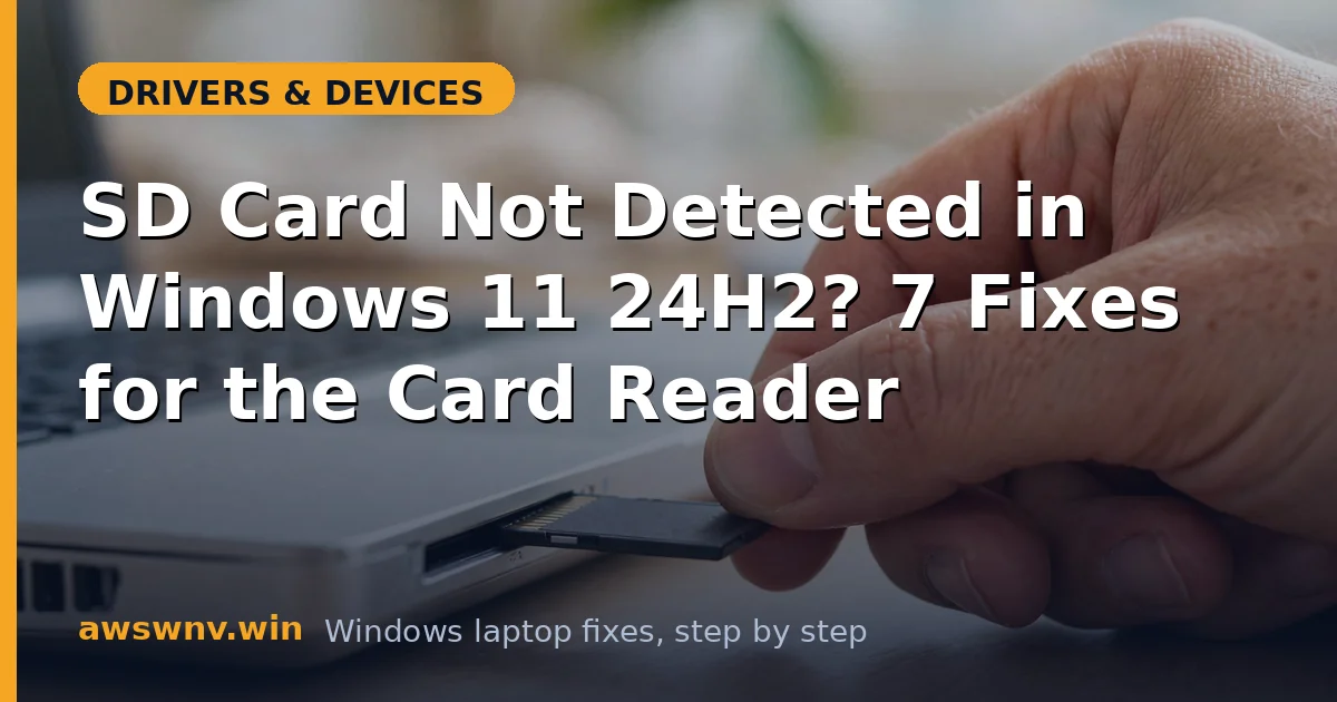 SD Card Not Detected in Windows 11 24H2? 7 Fixes for the Card Reader