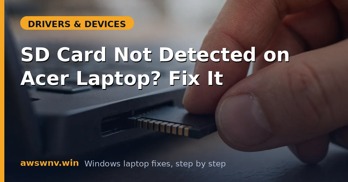 SD Card Not Detected on Acer Laptop? Fix It