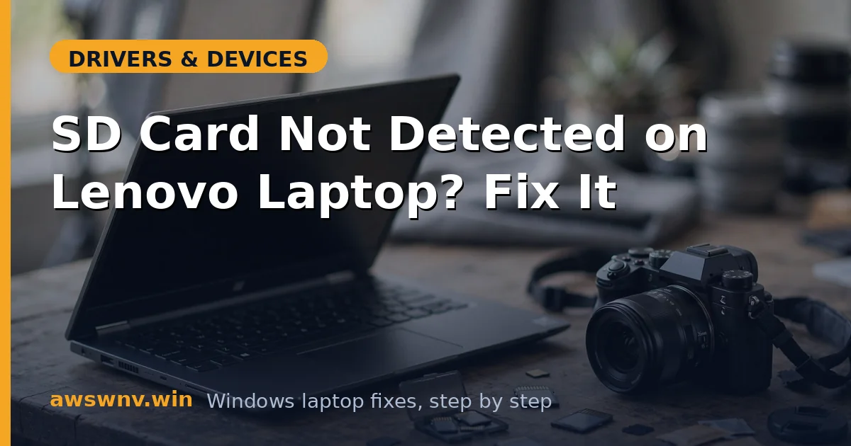SD Card Not Detected on Lenovo Laptop? Fix It