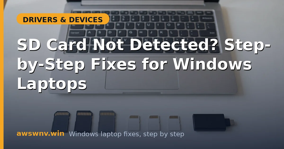 SD Card Not Detected? Step-by-Step Fixes for Windows Laptops