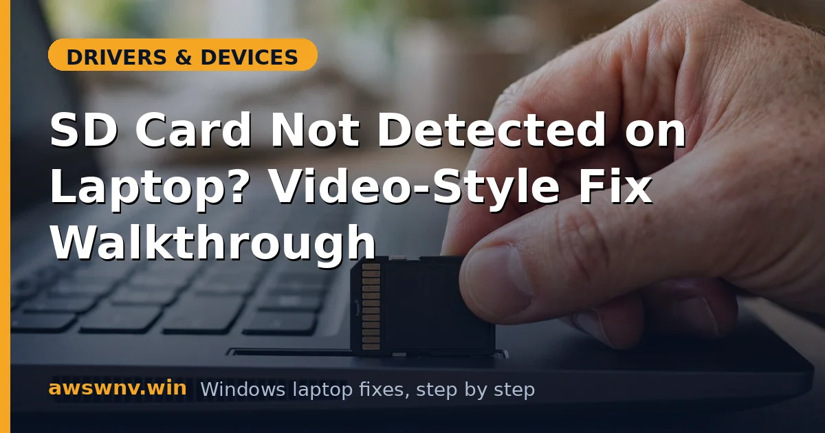 SD Card Not Detected on Laptop? Video-Style Fix Walkthrough