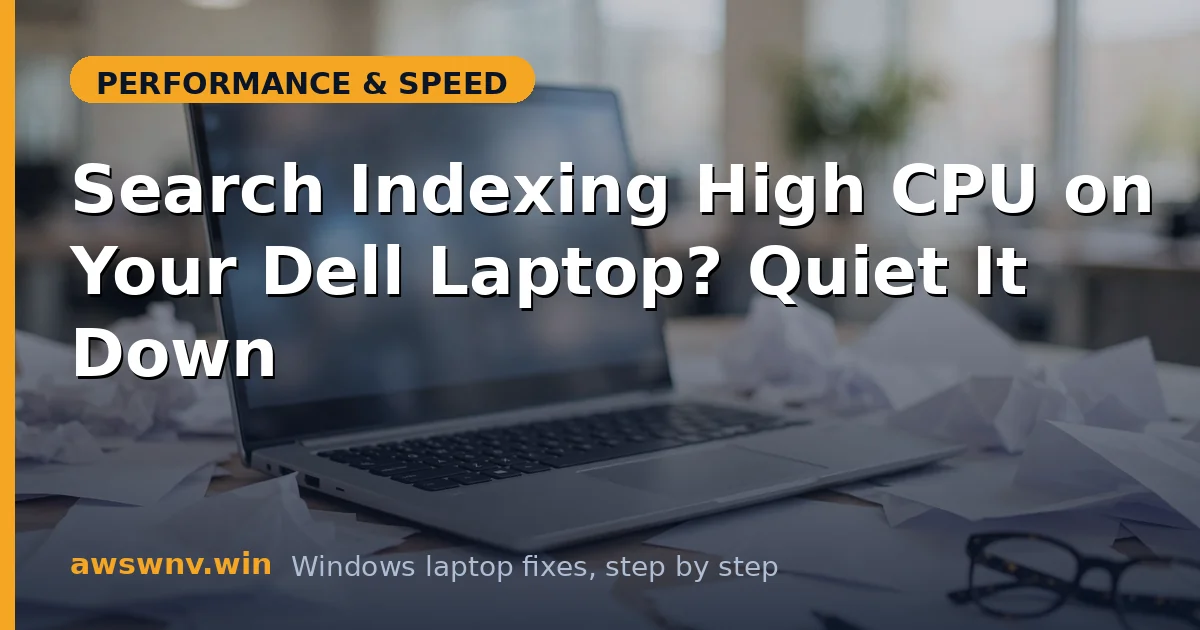 Search Indexing High CPU on Your Dell Laptop? Quiet It Down