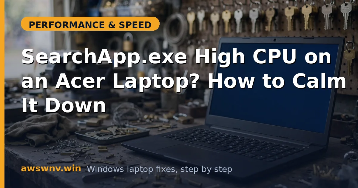 SearchApp.exe High CPU on an Acer Laptop? How to Calm It Down