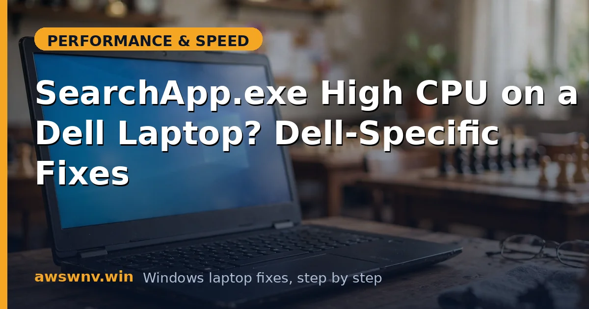 SearchApp.exe High CPU on a Dell Laptop? Dell-Specific Fixes