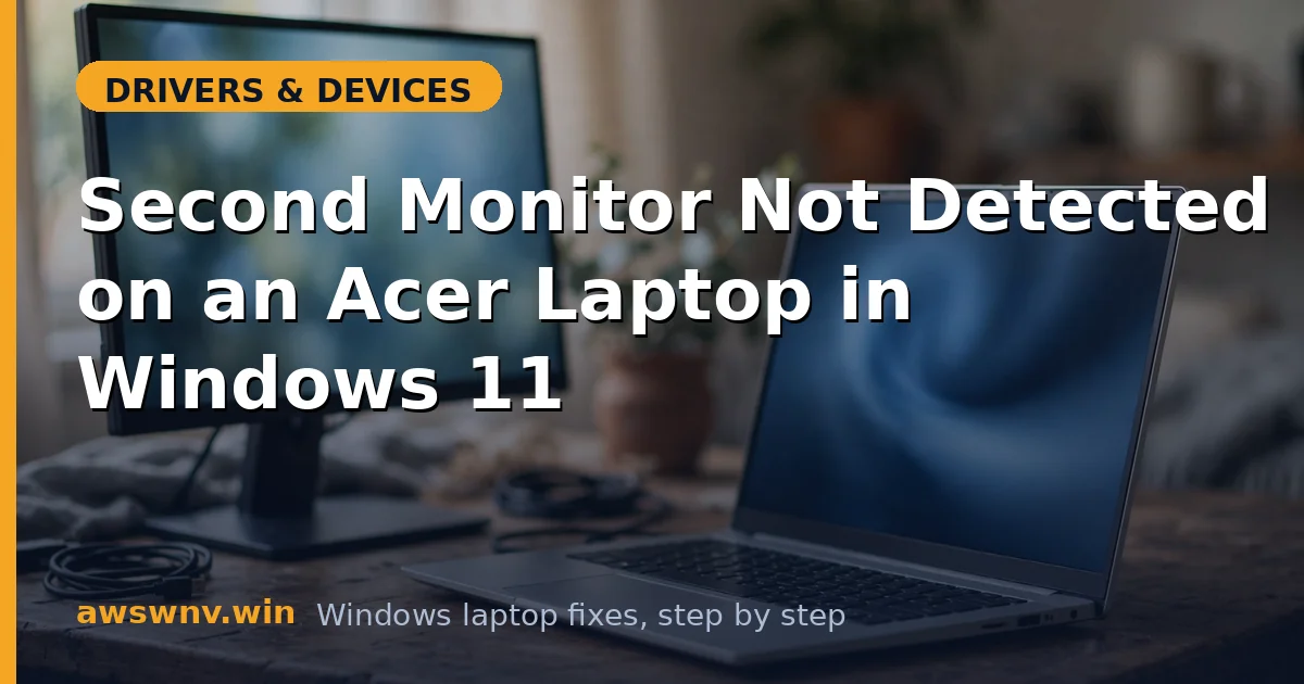 Second Monitor Not Detected on an Acer Laptop in Windows 11