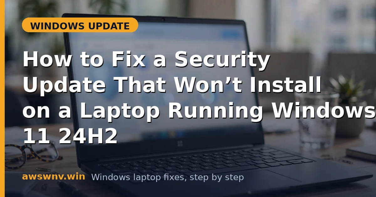 How to Fix a Security Update That Won’t Install on a Laptop Running Windows 11 24H2