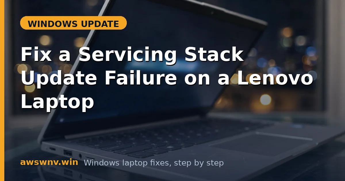 Fix a Servicing Stack Update Failure on a Lenovo Laptop