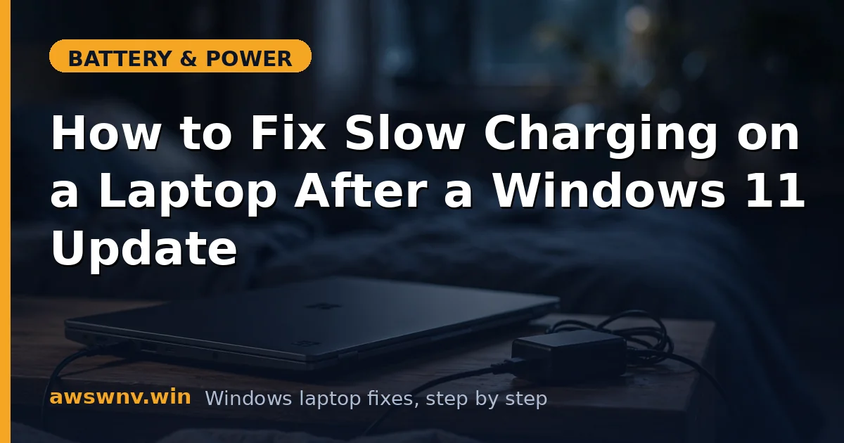 How to Fix Slow Charging on a Laptop After a Windows 11 Update