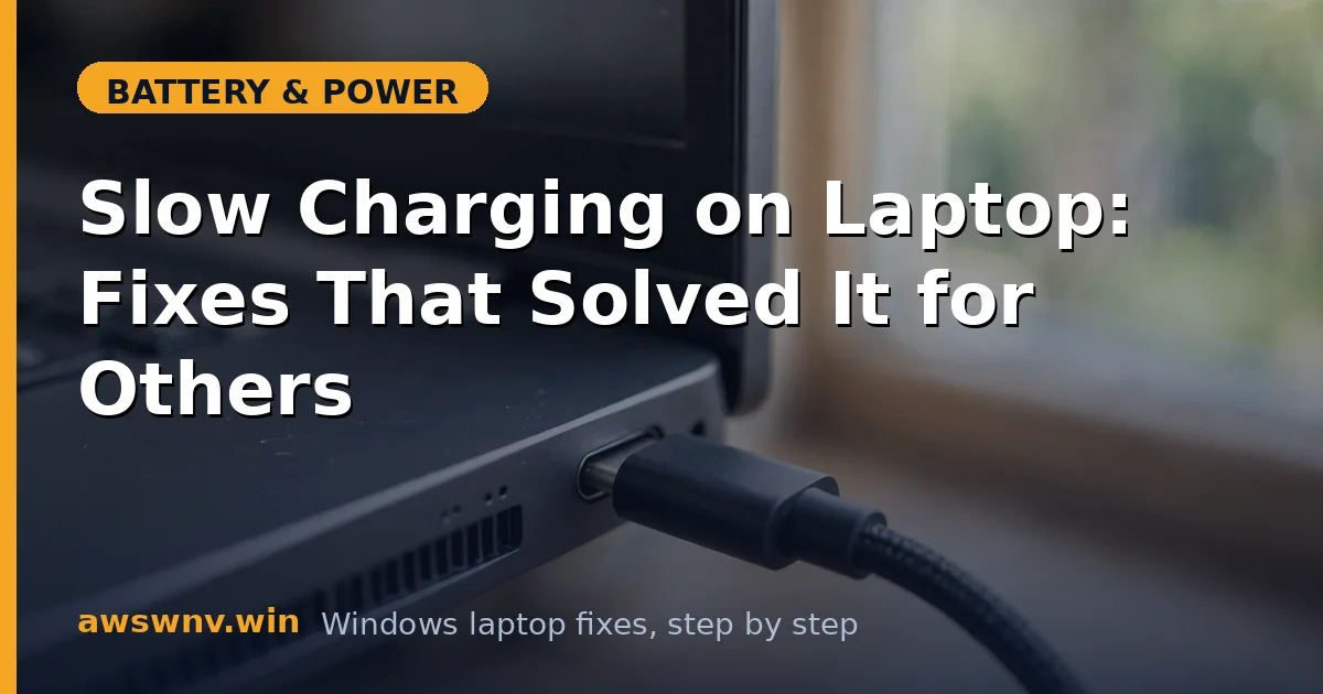 Slow Charging on Laptop: Fixes That Solved It for Others