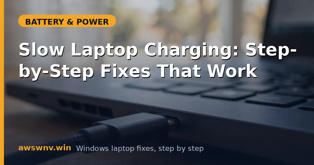 Slow Laptop Charging: Step-by-Step Fixes That Work