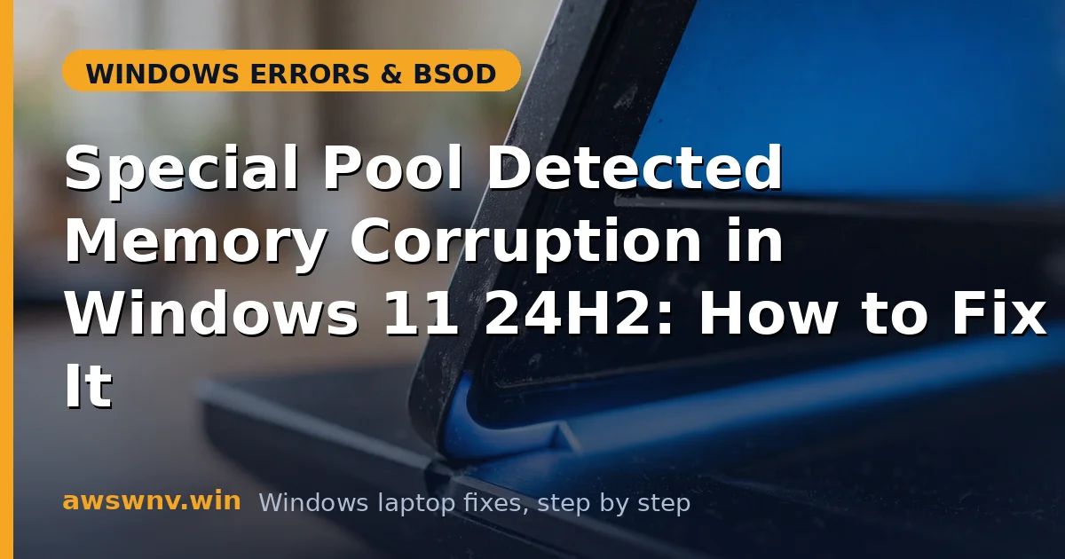 Special Pool Detected Memory Corruption in Windows 11 24H2: How to Fix It