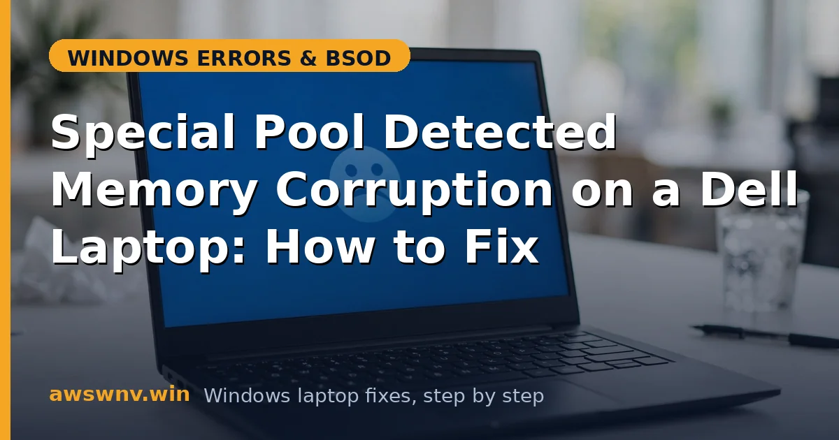 Special Pool Detected Memory Corruption on a Dell Laptop: How to Fix
