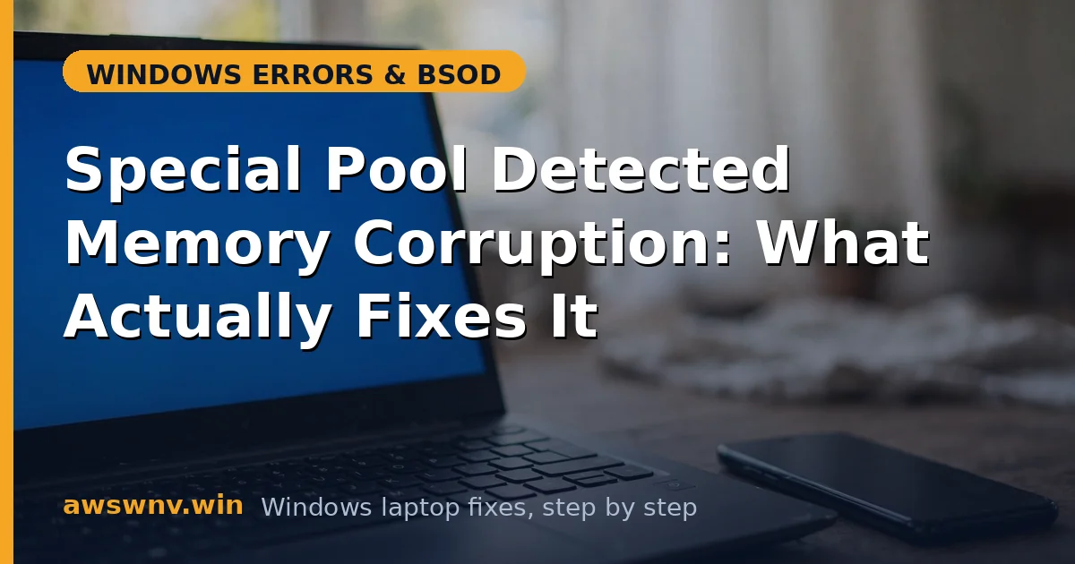 Special Pool Detected Memory Corruption: What Actually Fixes It