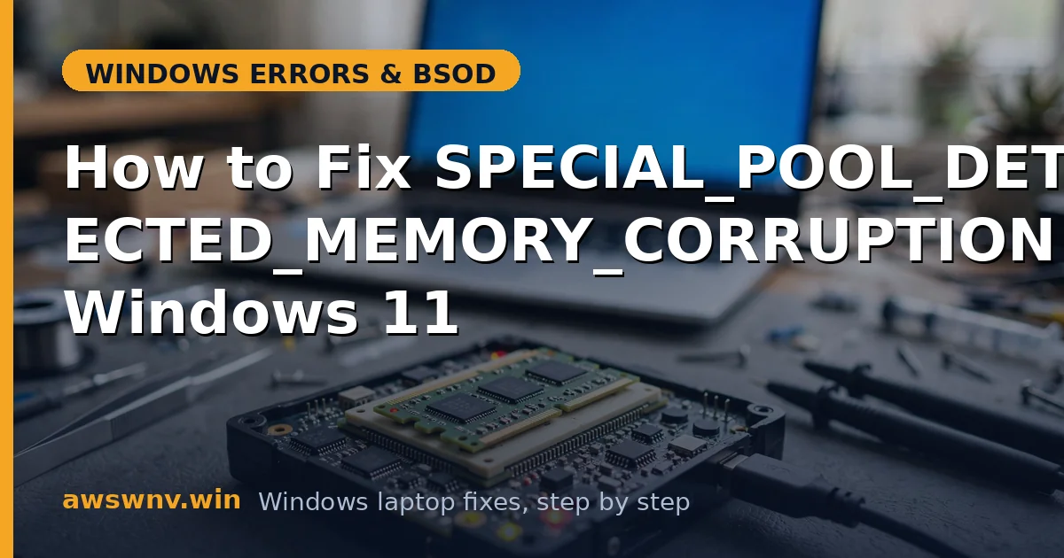 How to Fix SPECIAL_POOL_DETECTED_MEMORY_CORRUPTION in Windows 11