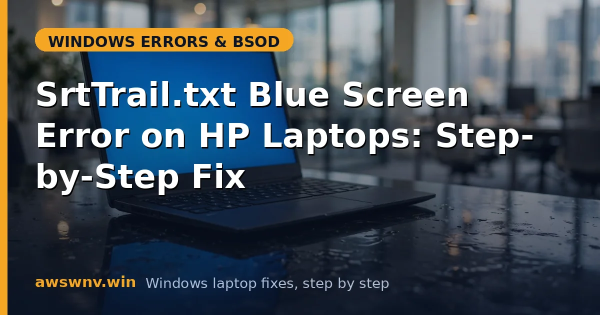 SrtTrail.txt Blue Screen Error on HP Laptops: Step-by-Step Fix