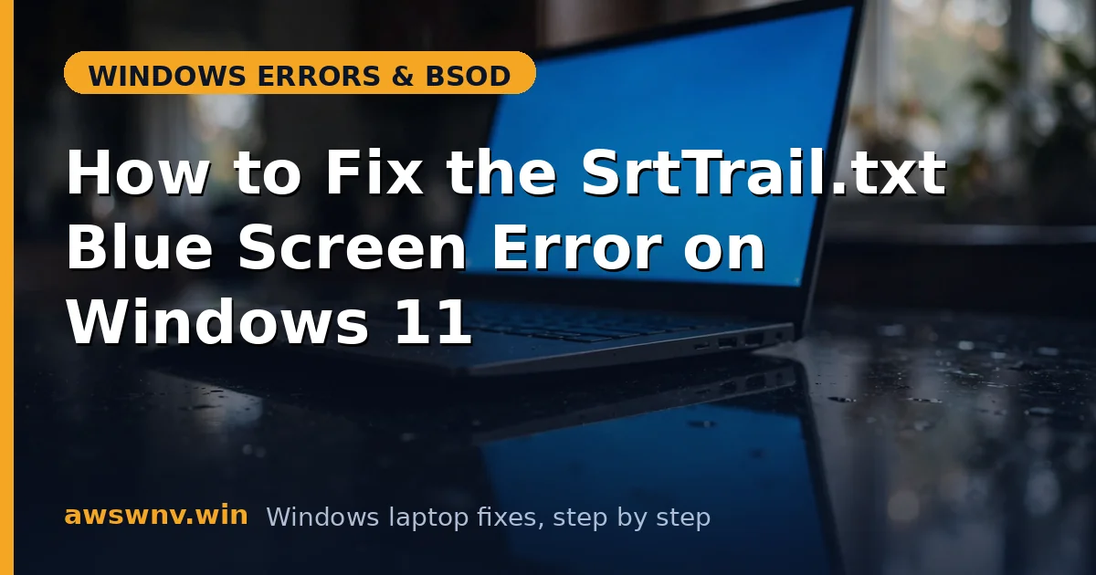 How to Fix the SrtTrail.txt Blue Screen Error on Windows 11