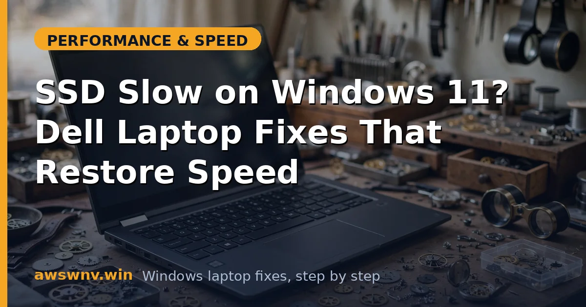 SSD Slow on Windows 11? Dell Laptop Fixes That Restore Speed