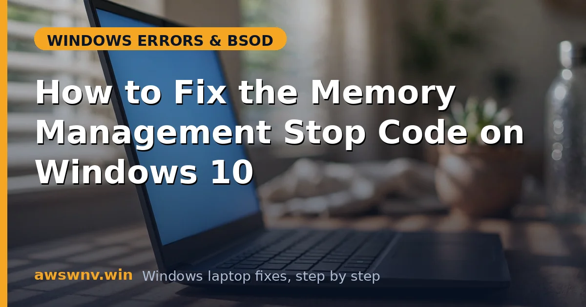 How to Fix the Memory Management Stop Code on Windows 10