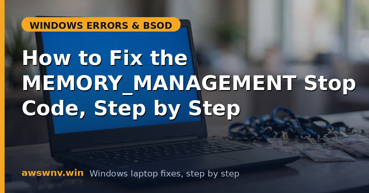 How to Fix the MEMORY_MANAGEMENT Stop Code, Step by Step