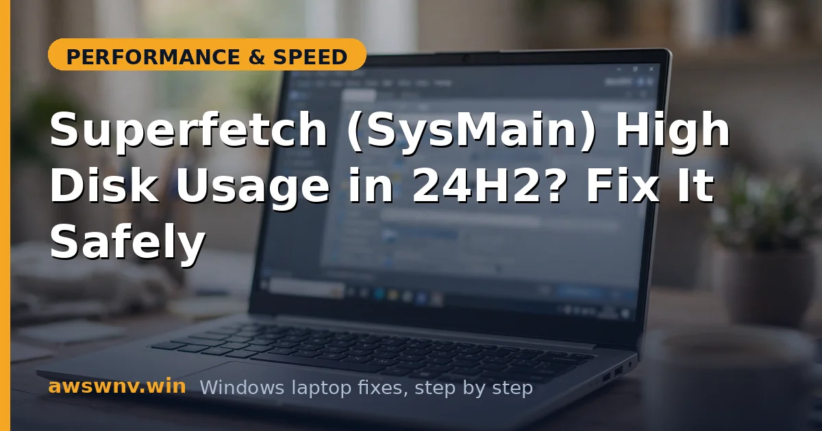Superfetch (SysMain) High Disk Usage in 24H2? Fix It Safely