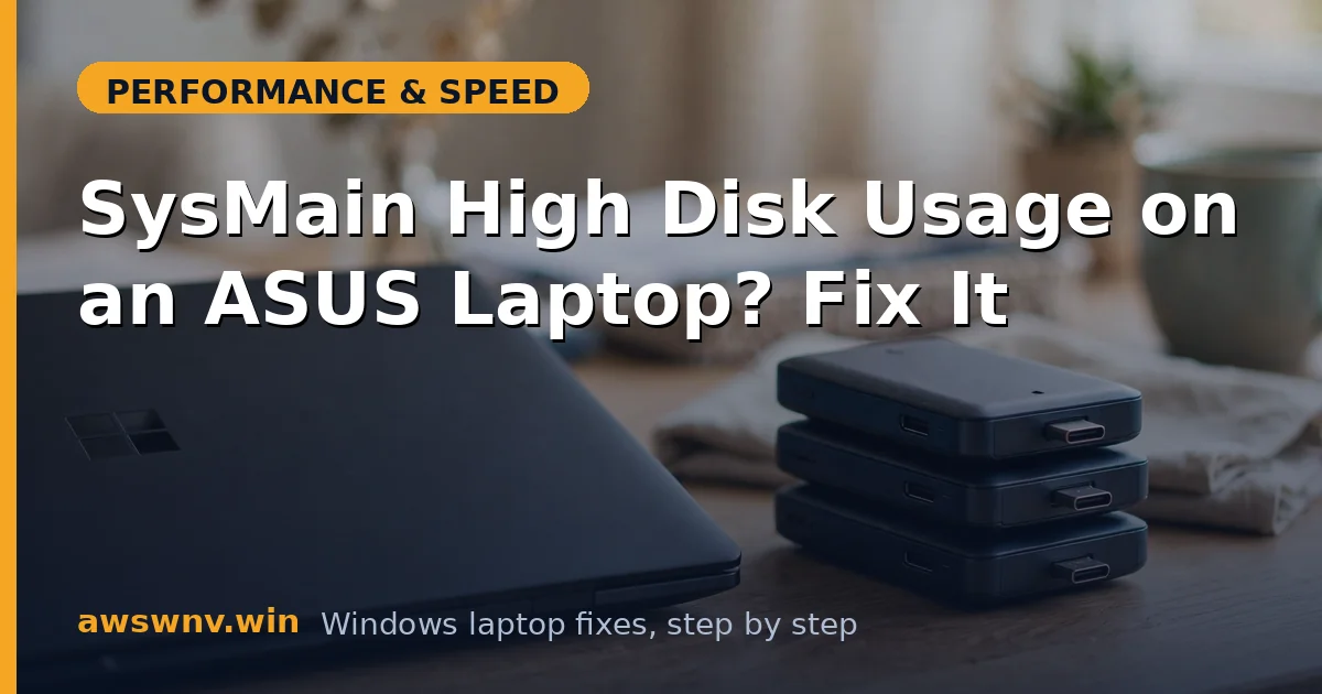 SysMain High Disk Usage on an ASUS Laptop? Fix It