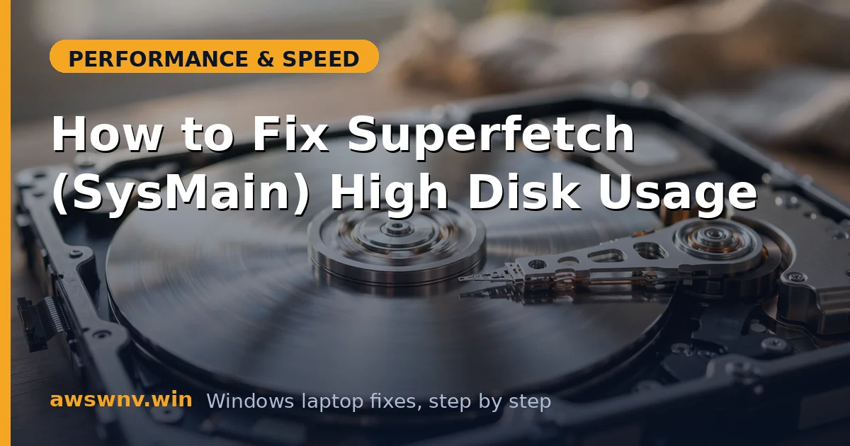How to Fix Superfetch (SysMain) High Disk Usage