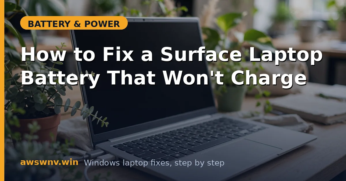 How to Fix a Surface Laptop Battery That Won't Charge