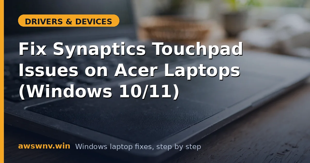 Fix Synaptics Touchpad Issues on Acer Laptops (Windows 10/11)