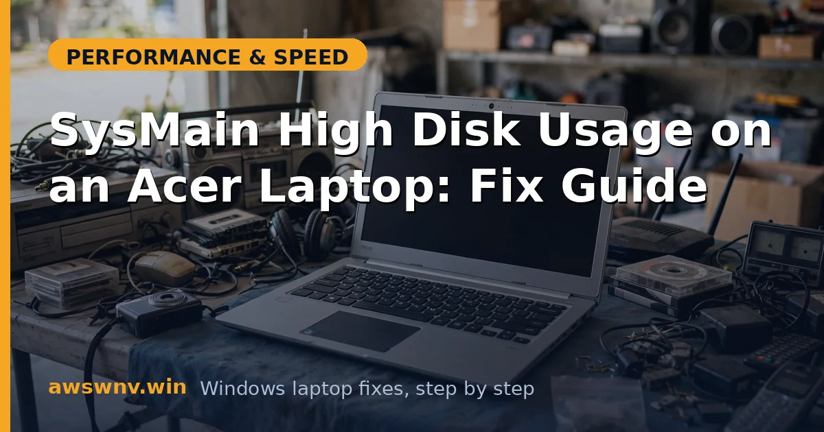 SysMain High Disk Usage on an Acer Laptop: Fix Guide