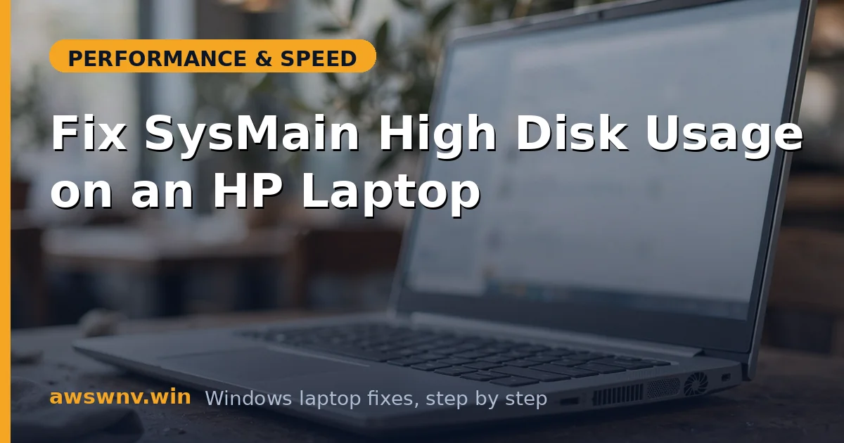 Fix SysMain High Disk Usage on an HP Laptop