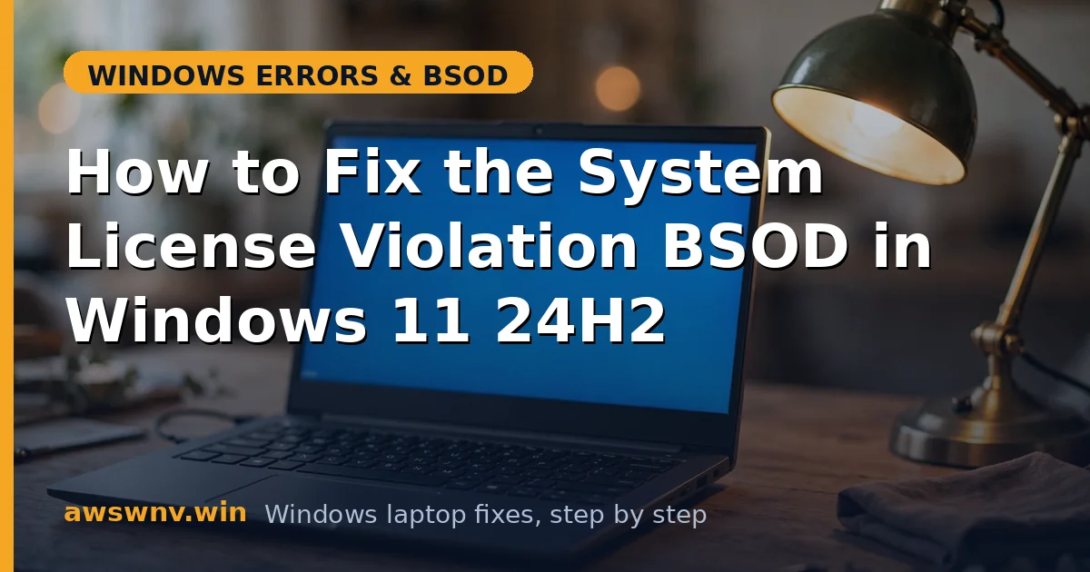 How to Fix the System License Violation BSOD in Windows 11 24H2