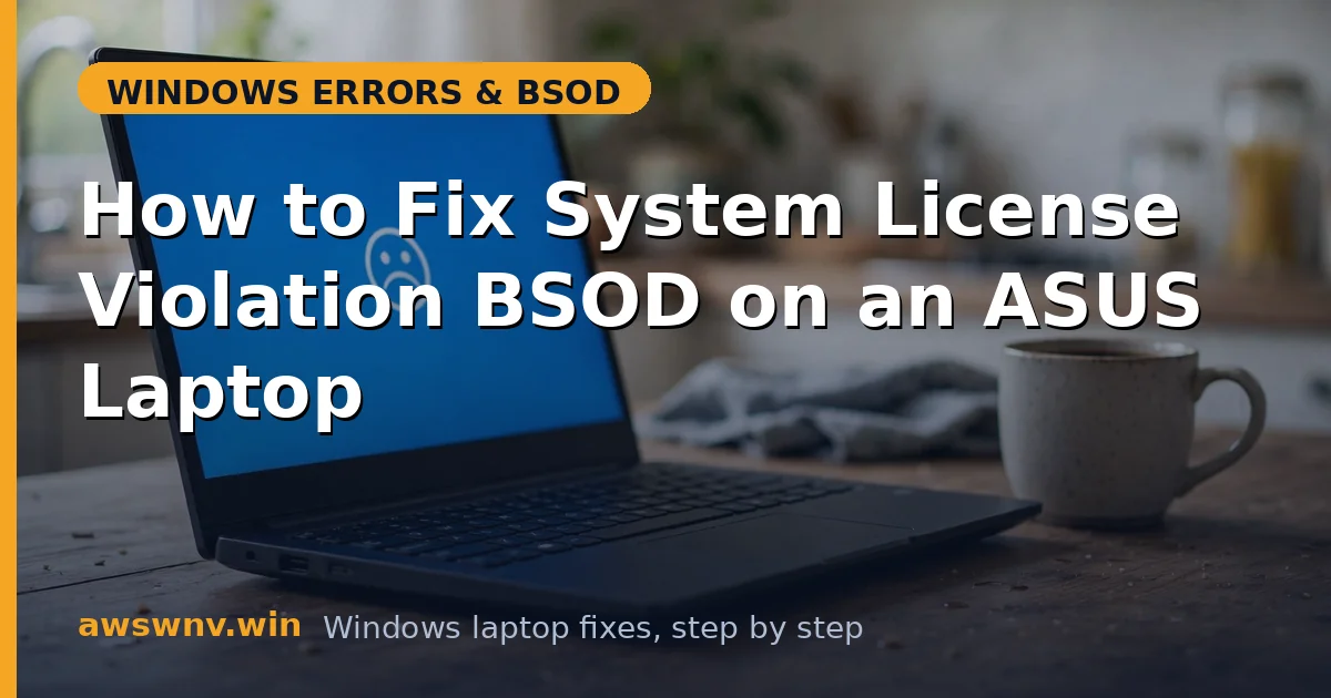 How to Fix System License Violation BSOD on an ASUS Laptop