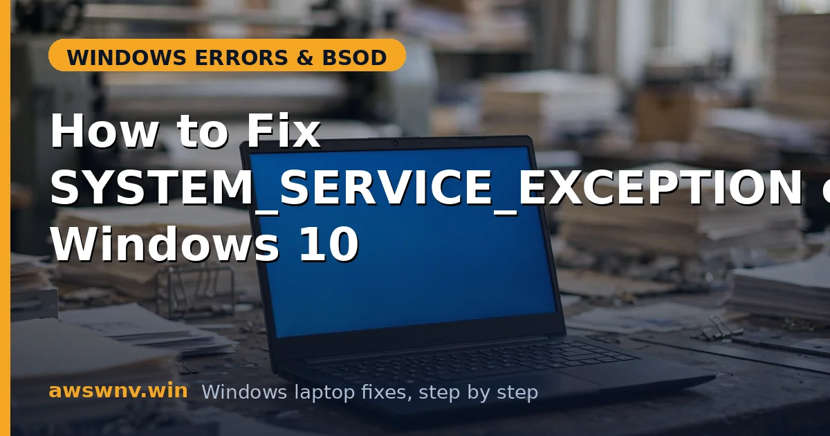 How to Fix SYSTEM_SERVICE_EXCEPTION on Windows 10