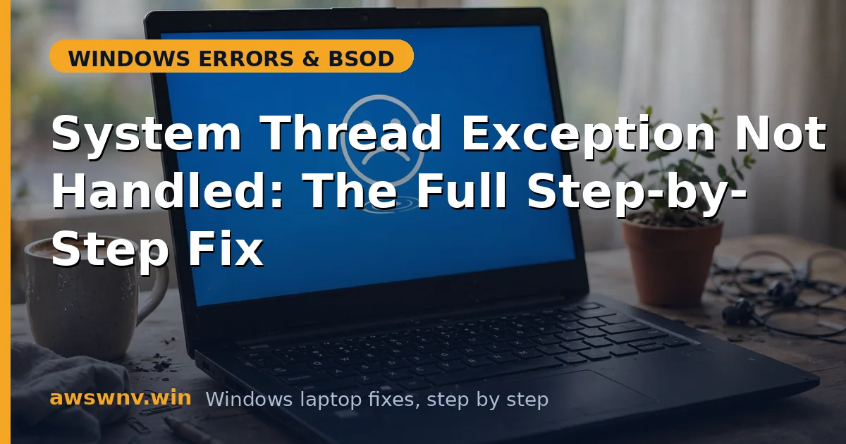 System Thread Exception Not Handled: The Full Step-by-Step Fix