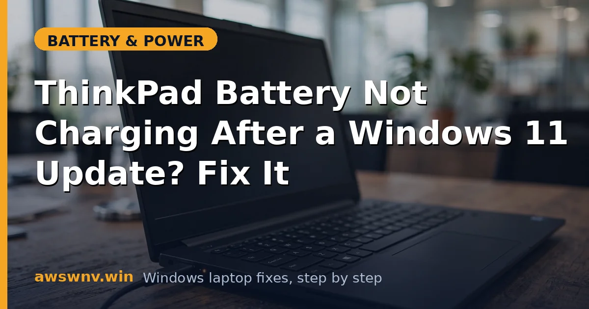 ThinkPad Battery Not Charging After a Windows 11 Update? Fix It
