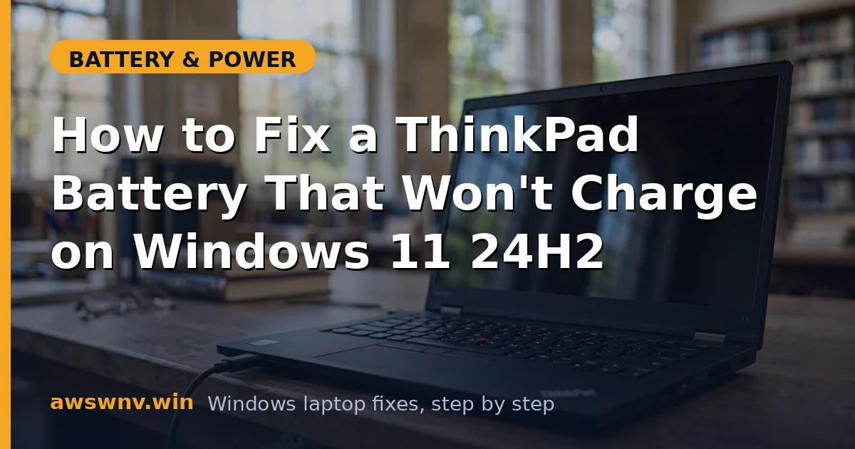 How to Fix a ThinkPad Battery That Won't Charge on Windows 11 24H2