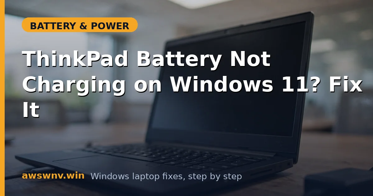 ThinkPad Battery Not Charging on Windows 11? Fix It