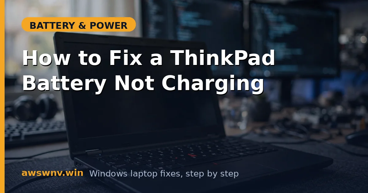 How to Fix a ThinkPad Battery Not Charging