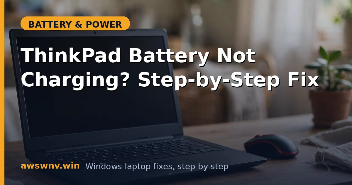 ThinkPad Battery Not Charging? Step-by-Step Fix