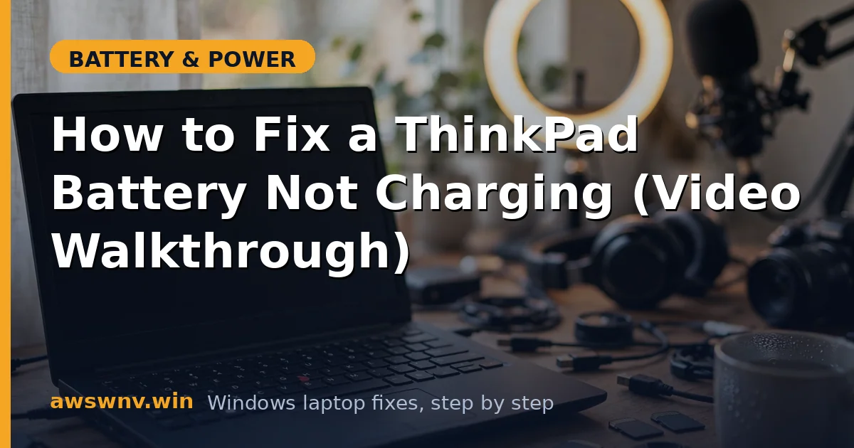 How to Fix a ThinkPad Battery Not Charging (Video Walkthrough)